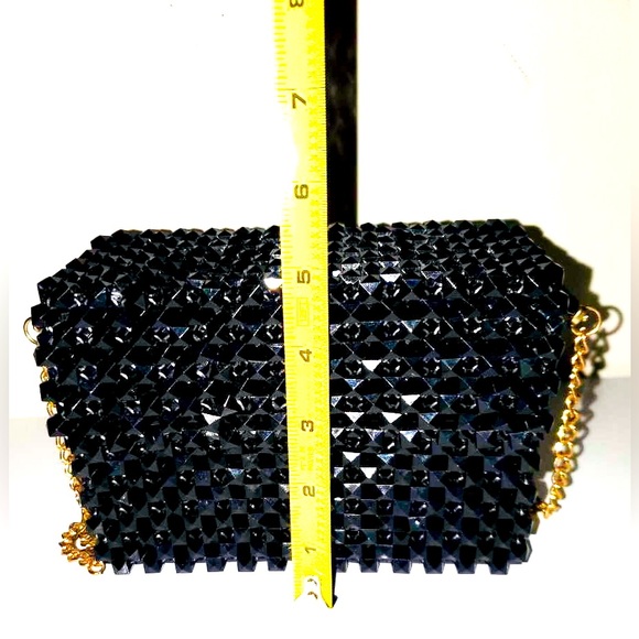 Handmade Woven Beads Crossbody / HandBag with Gold Chain Strap NEW - Picture 14 of 17